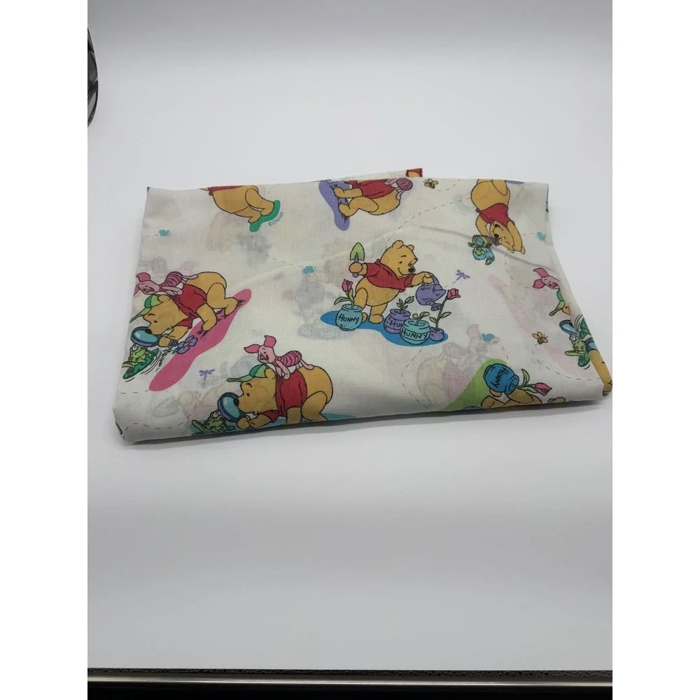Vintage Disney Winnie the Pooh Piglet Twin Flat Sheet Gardening‎ Made in USA